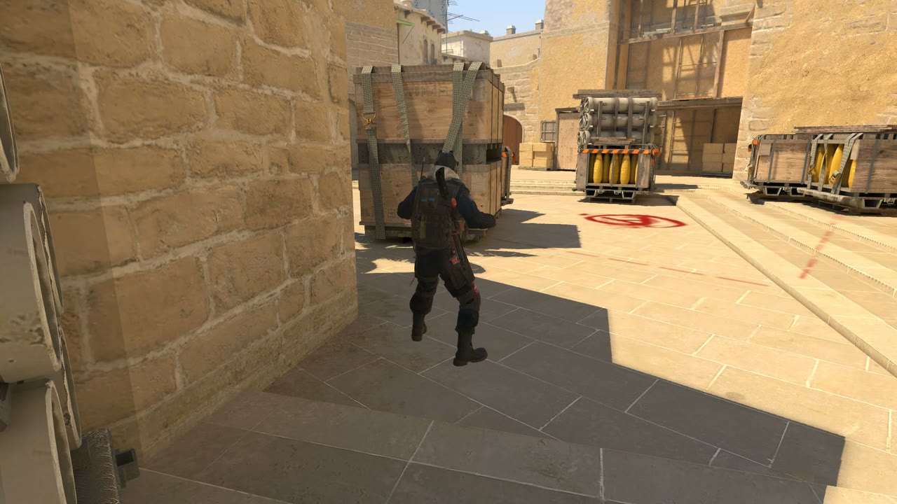 Third-person view of the setup position
