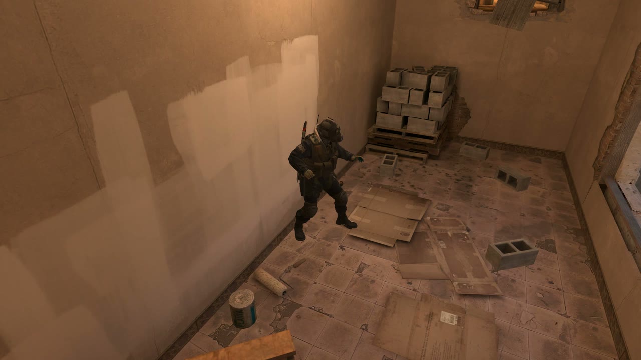Third-person view of the setup position