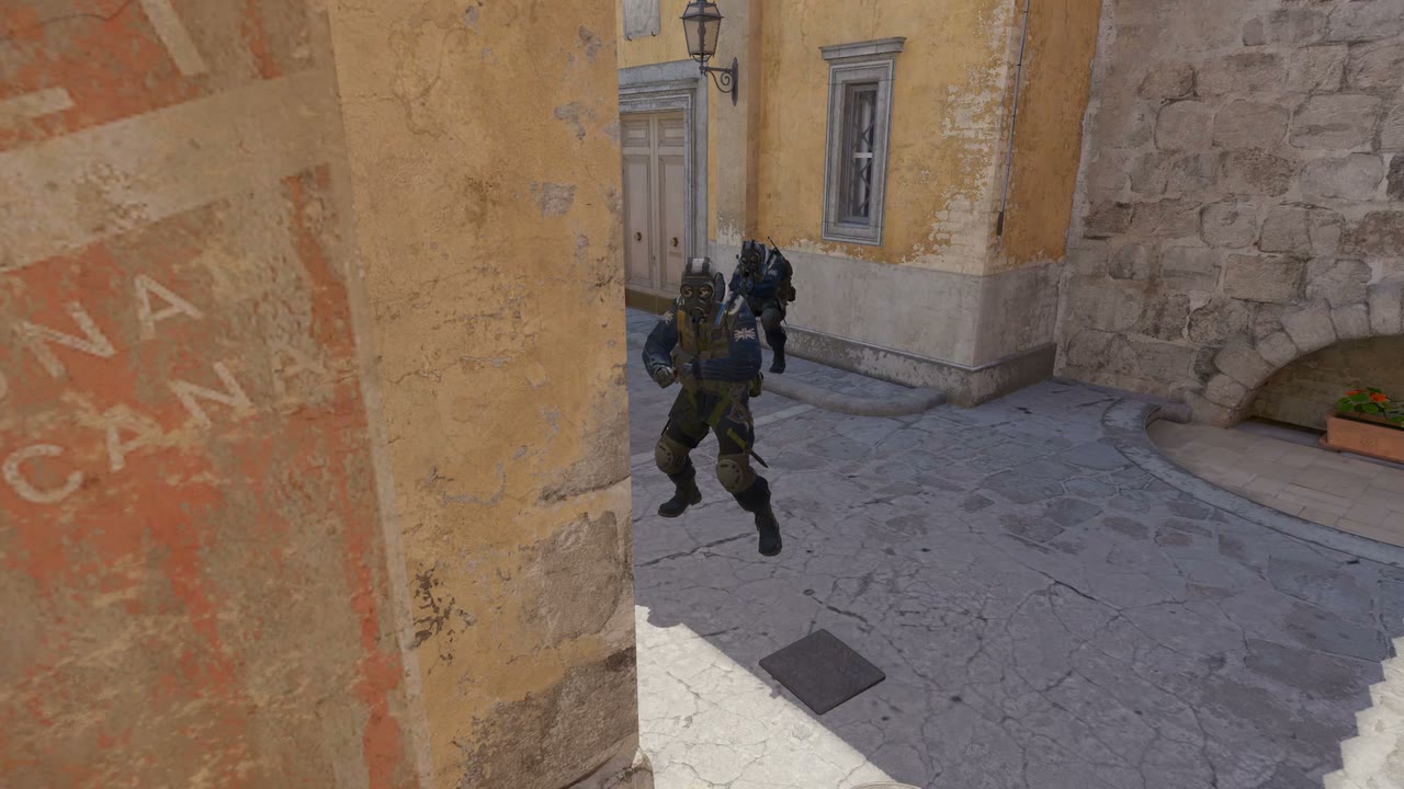 Third-person view of the setup position