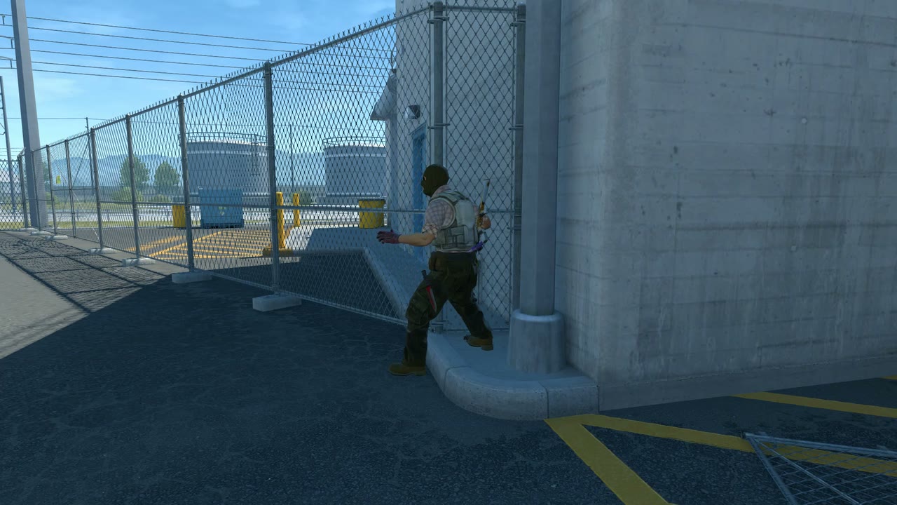 Third-person view of the setup position