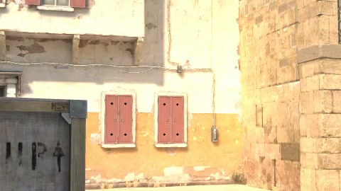 Close-up of the aim point just before the throw