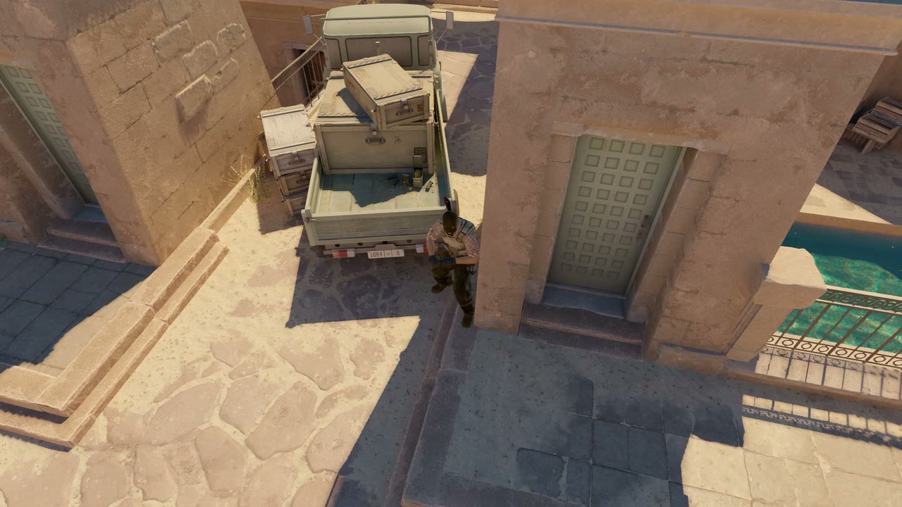 Third-person view of the setup position