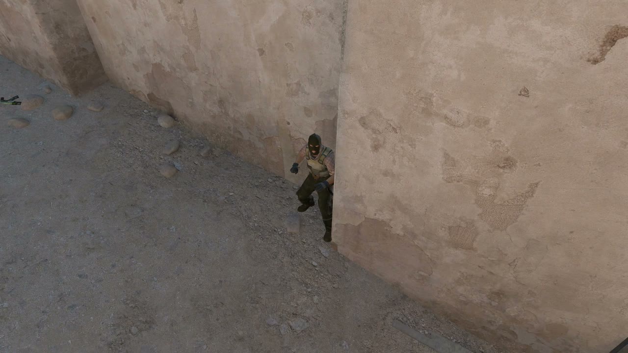 Third-person view of the setup position