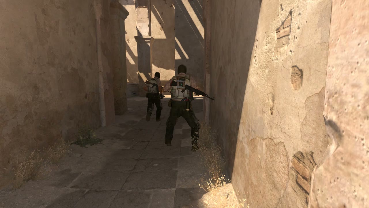 Third-person view of the setup position
