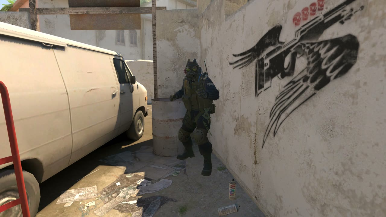 Third-person view of the setup position