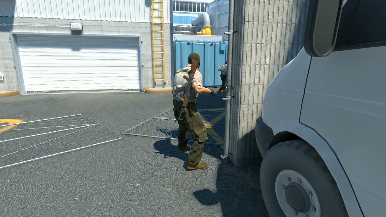 Third-person view of the setup position