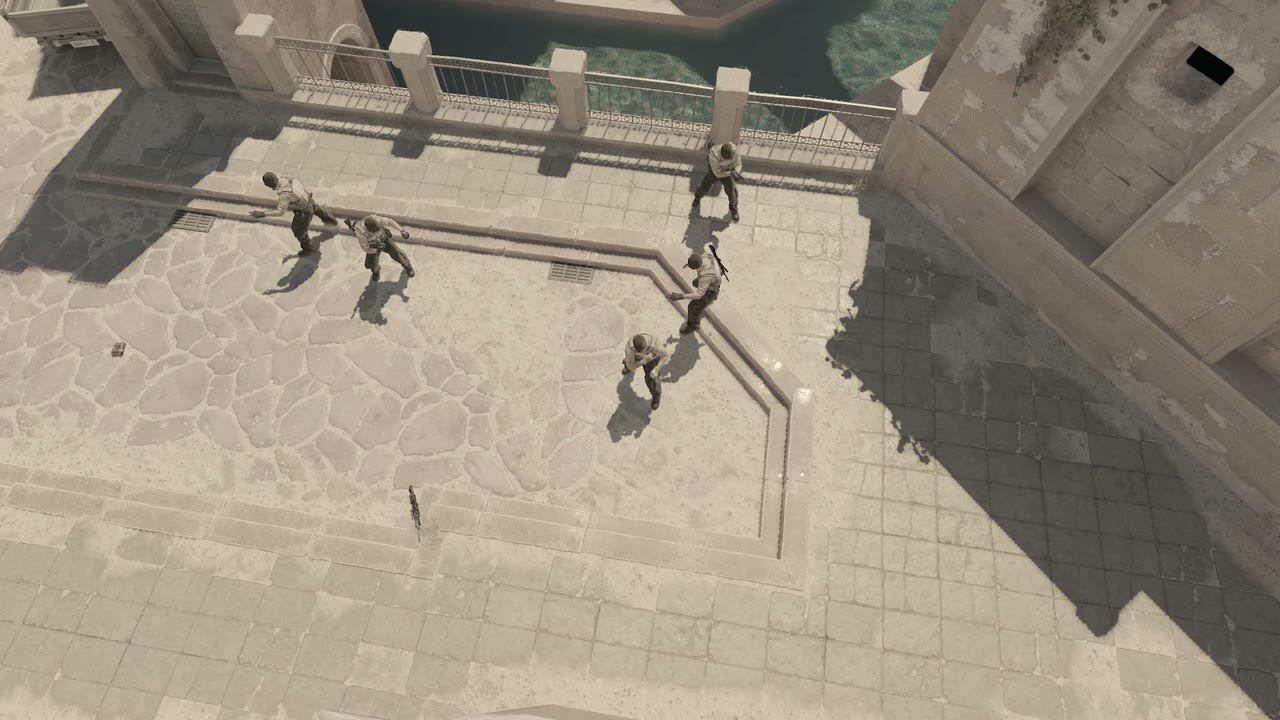 Third-person view of the setup position