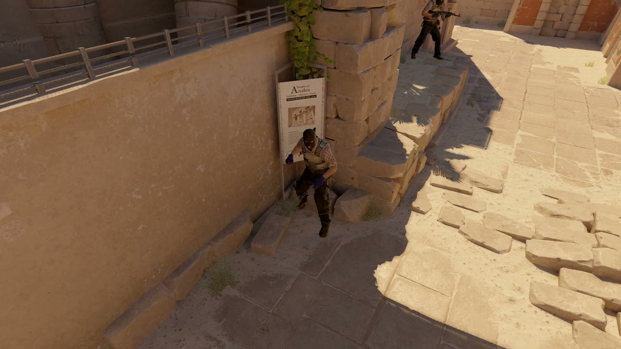 Third-person view of the setup position