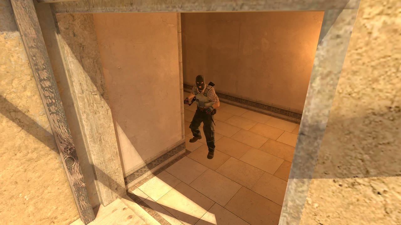 Third-person view of the setup position