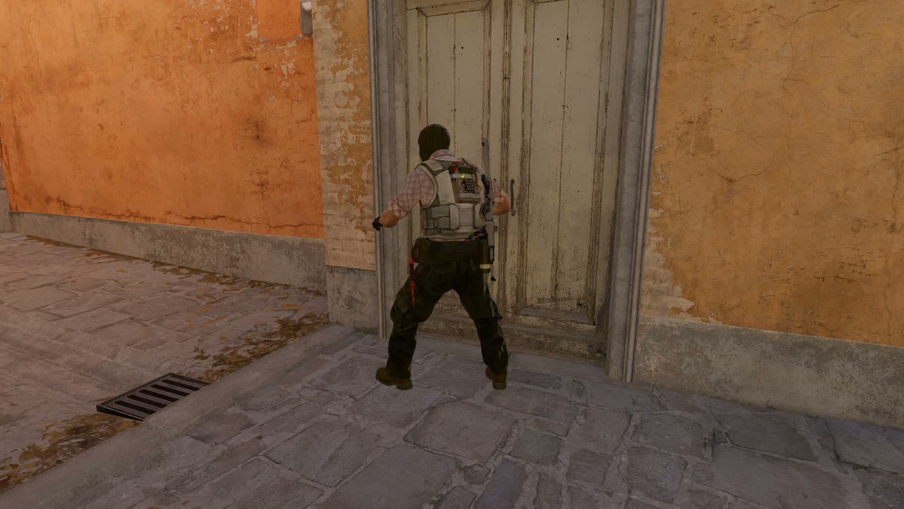 Third-person view of the setup position