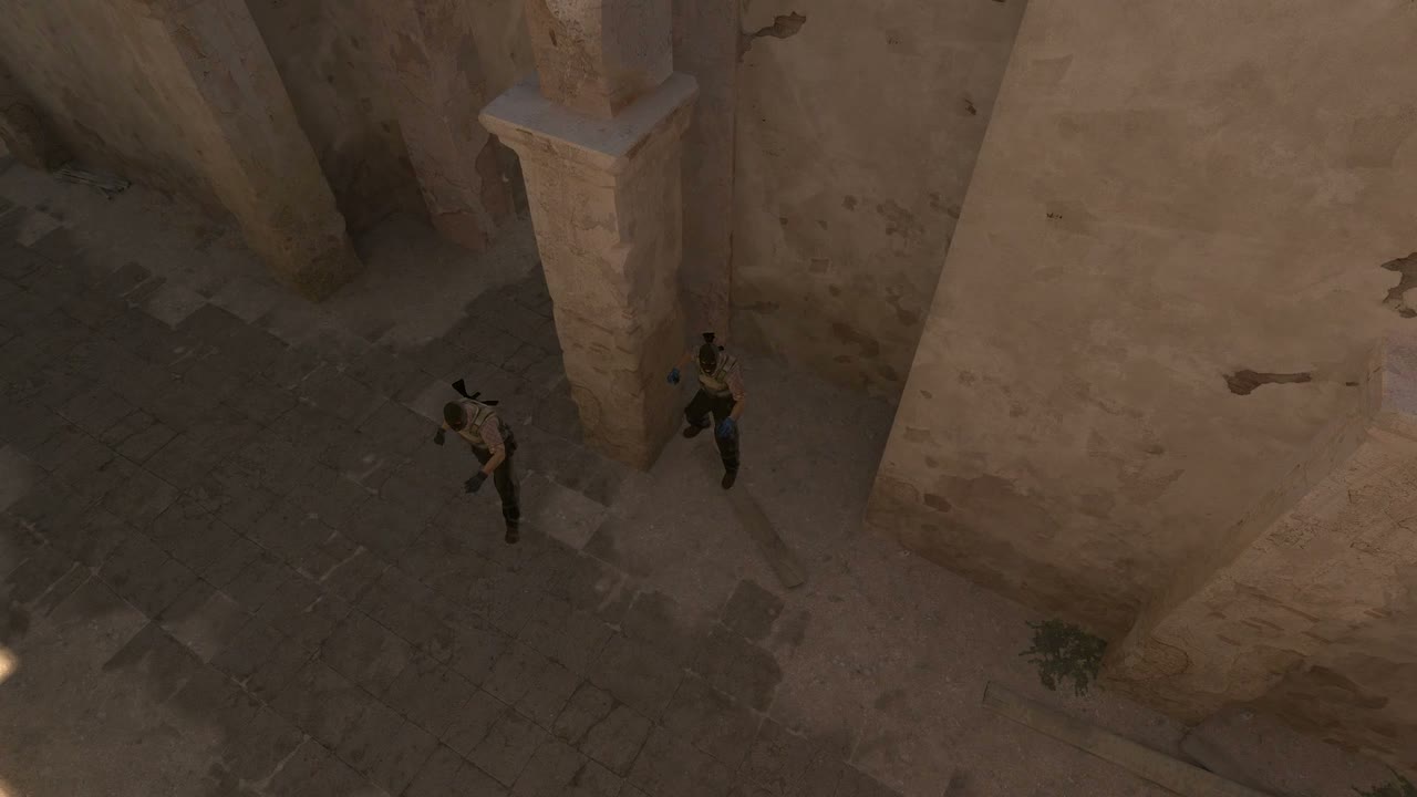Third-person view of the setup position