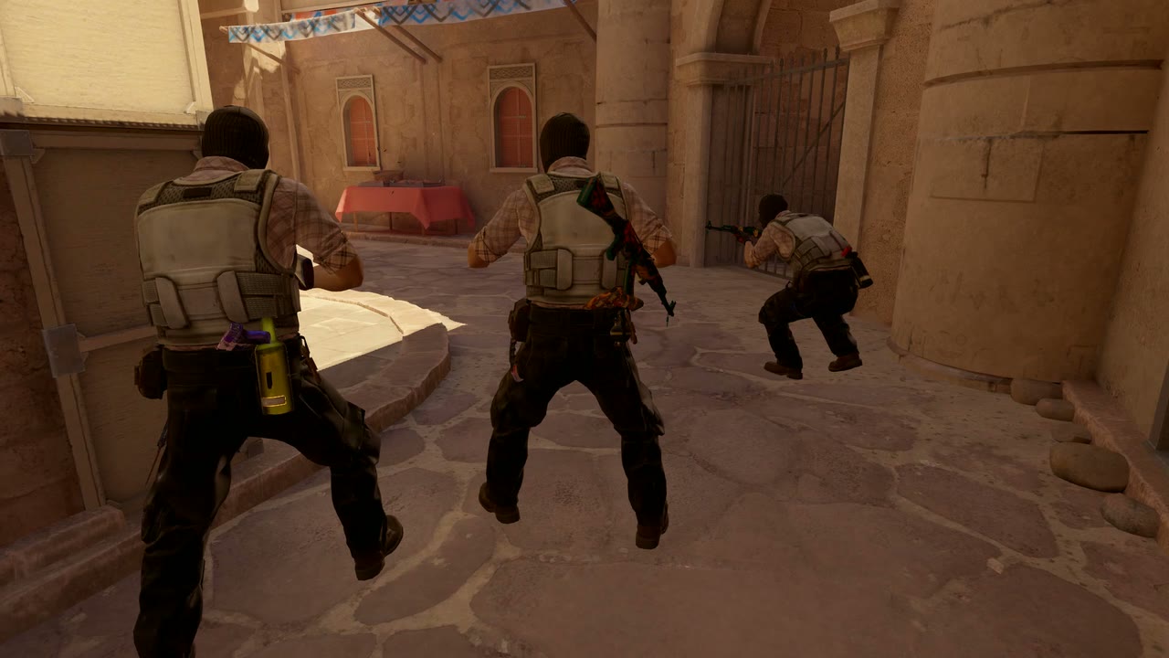 Third-person view of the setup position