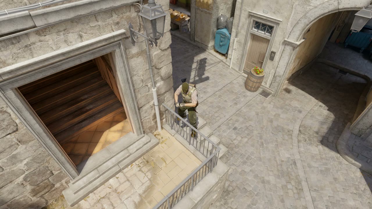 Third-person view of the setup position