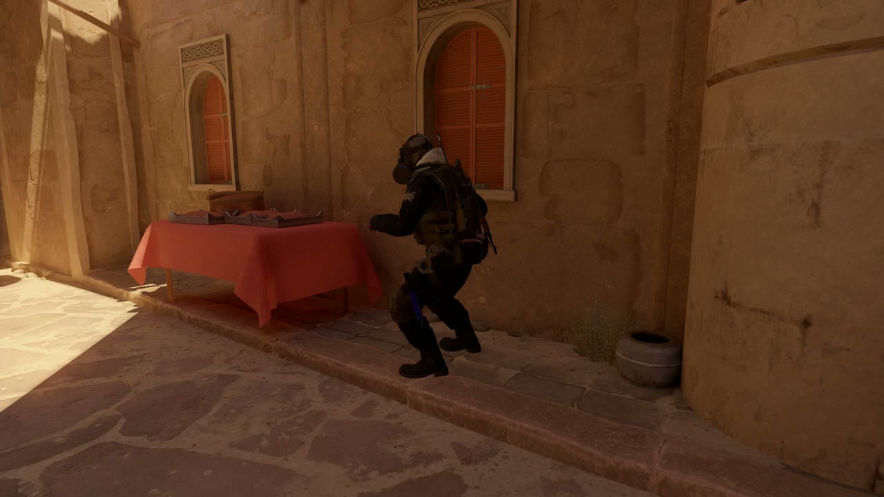 Third-person view of the setup position