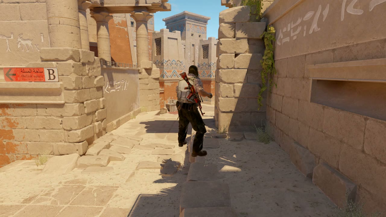 Third-person view of the setup position