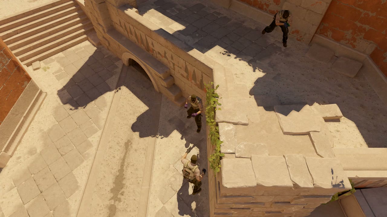 Third-person view of the setup position