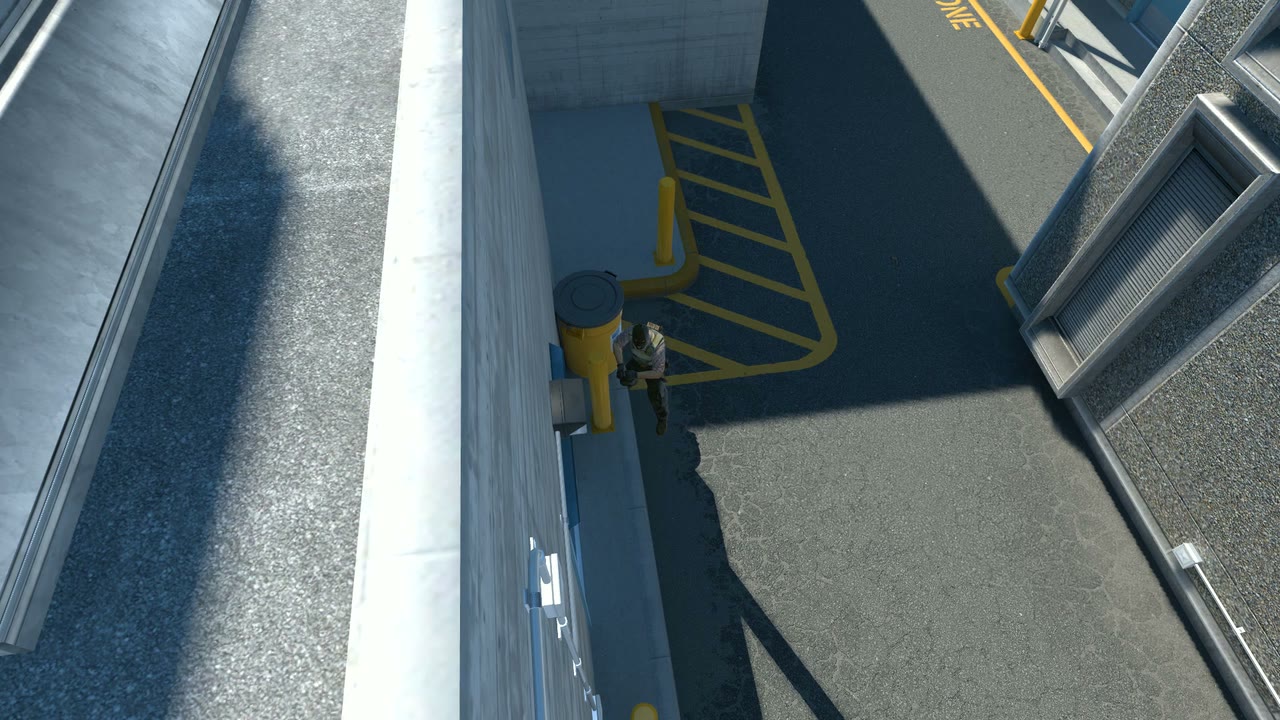 Third-person view of the setup position
