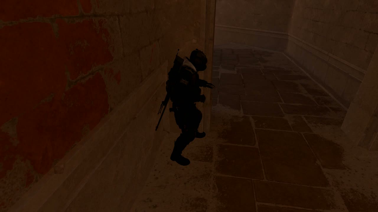 Third-person view of the setup position