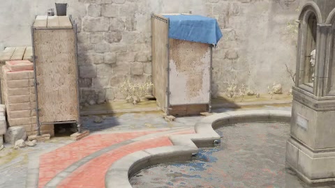 Close-up of the aim point just before the throw