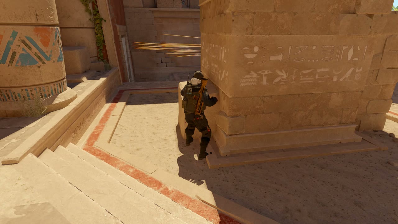 Third-person view of the setup position