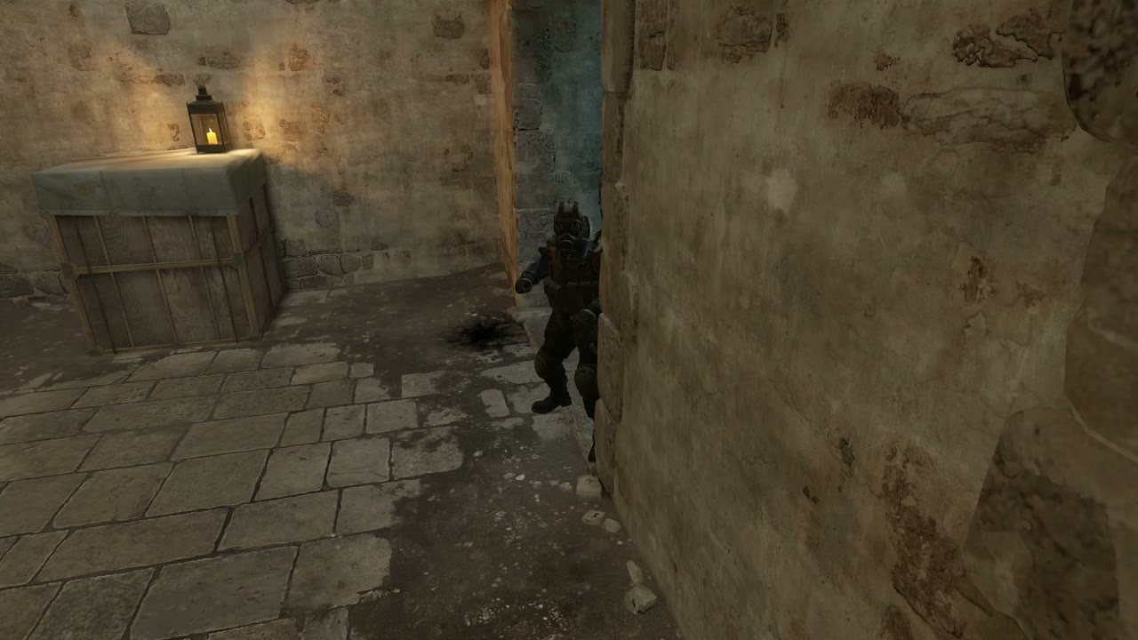 Third-person view of the setup position