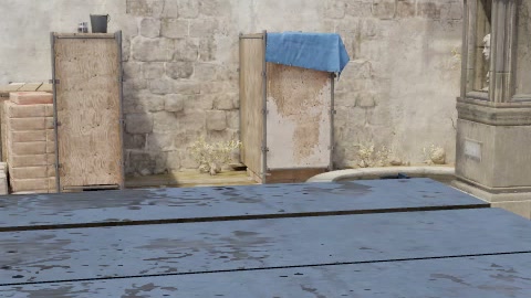 Close-up of the aim point just before the throw