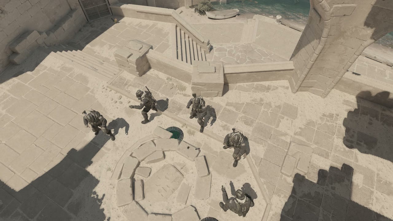 Third-person view of the setup position