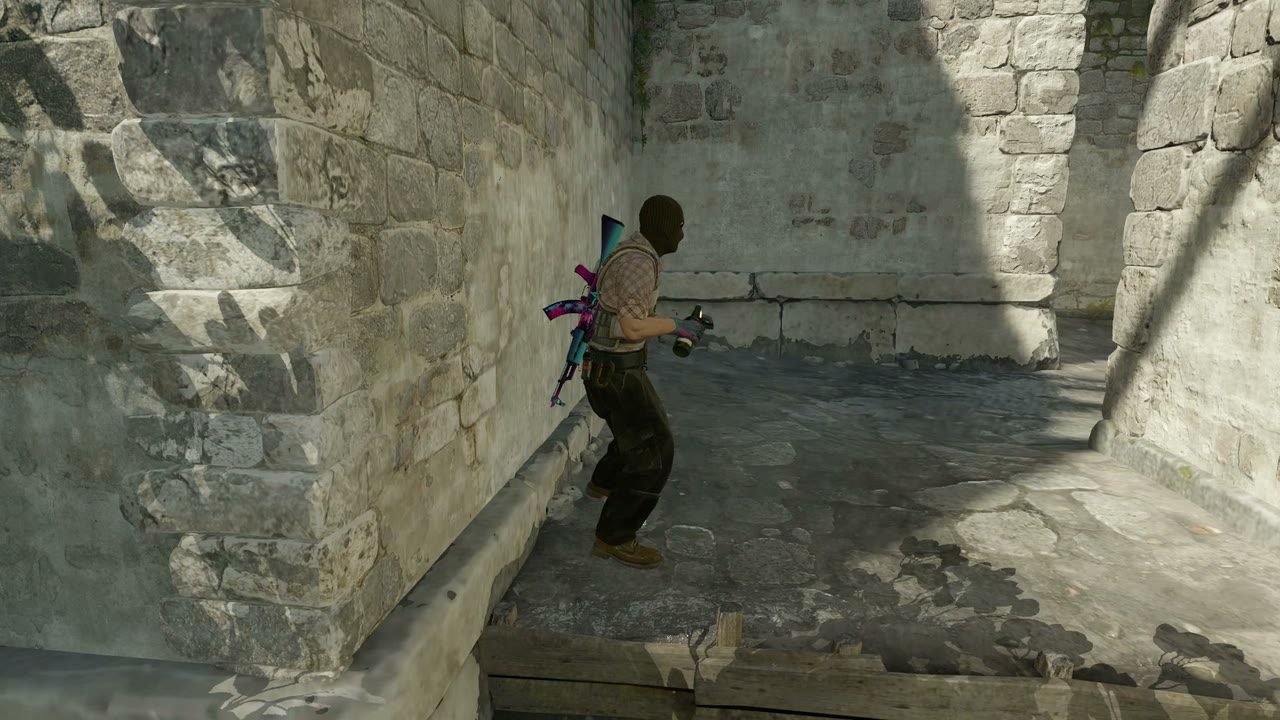 Third-person view of the setup position