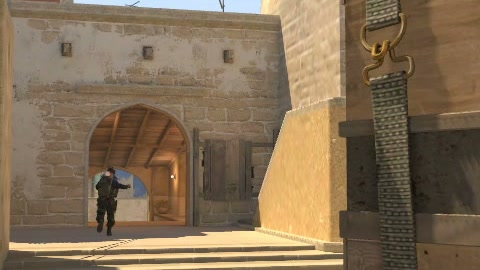Close-up of the aim point just before the throw