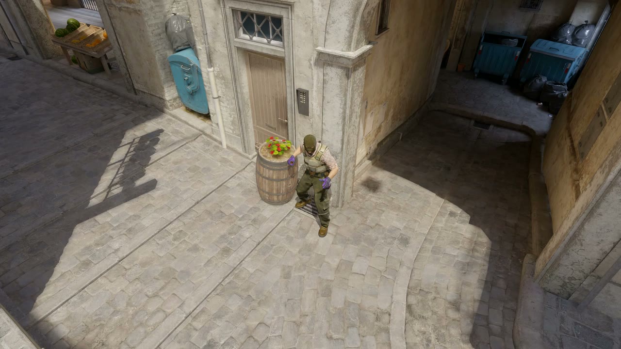 Third-person view of the setup position