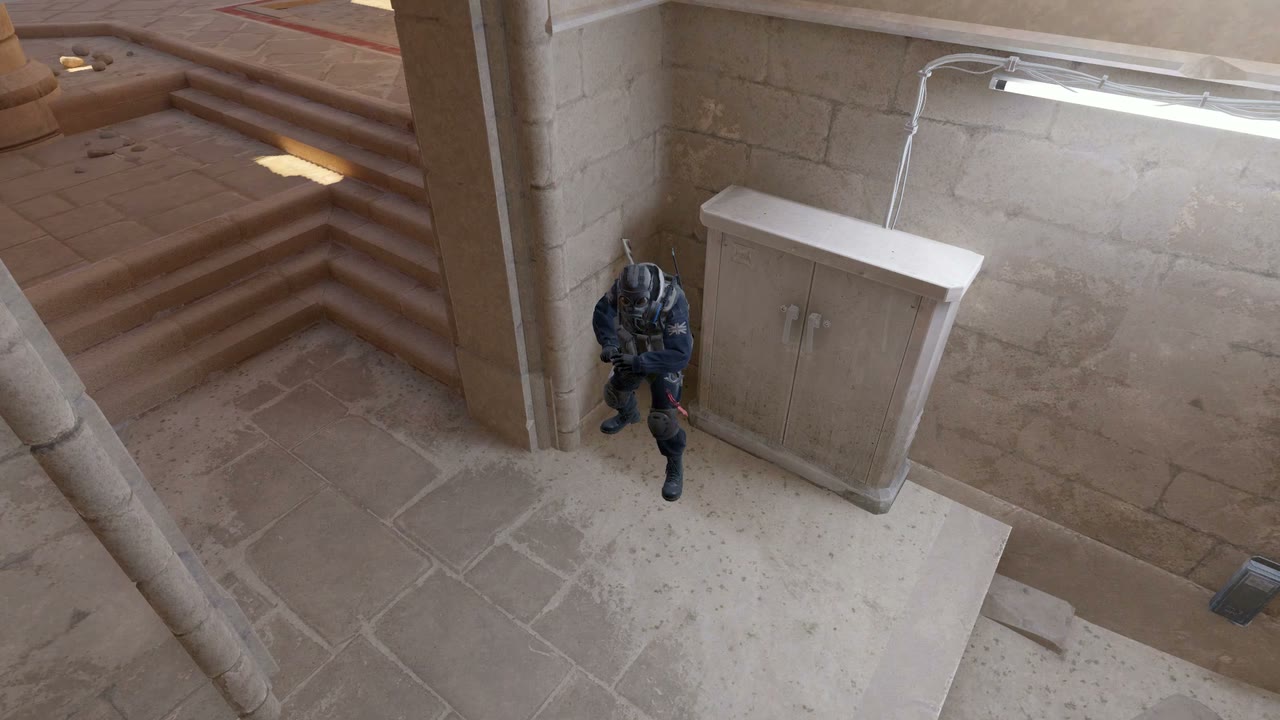 Third-person view of the setup position