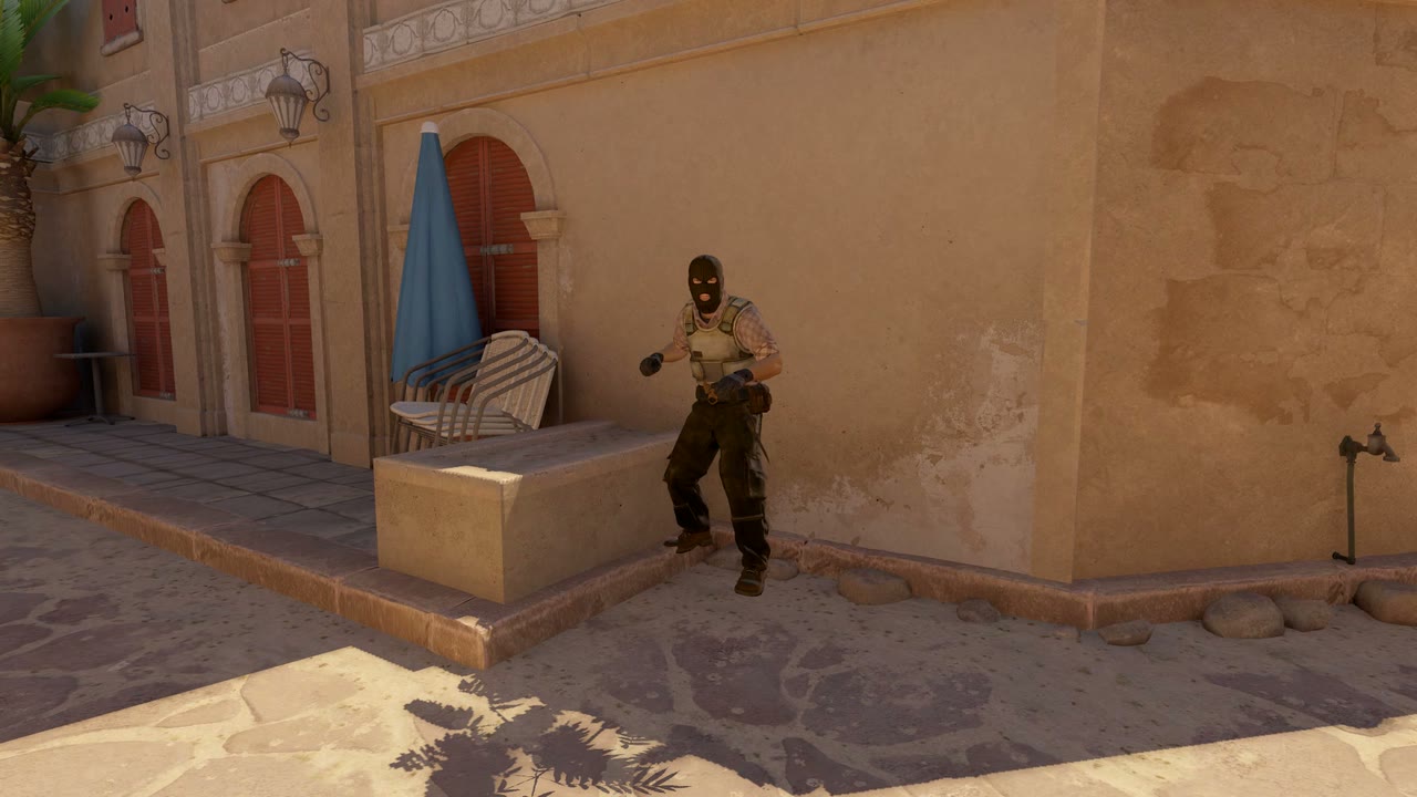 Third-person view of the setup position