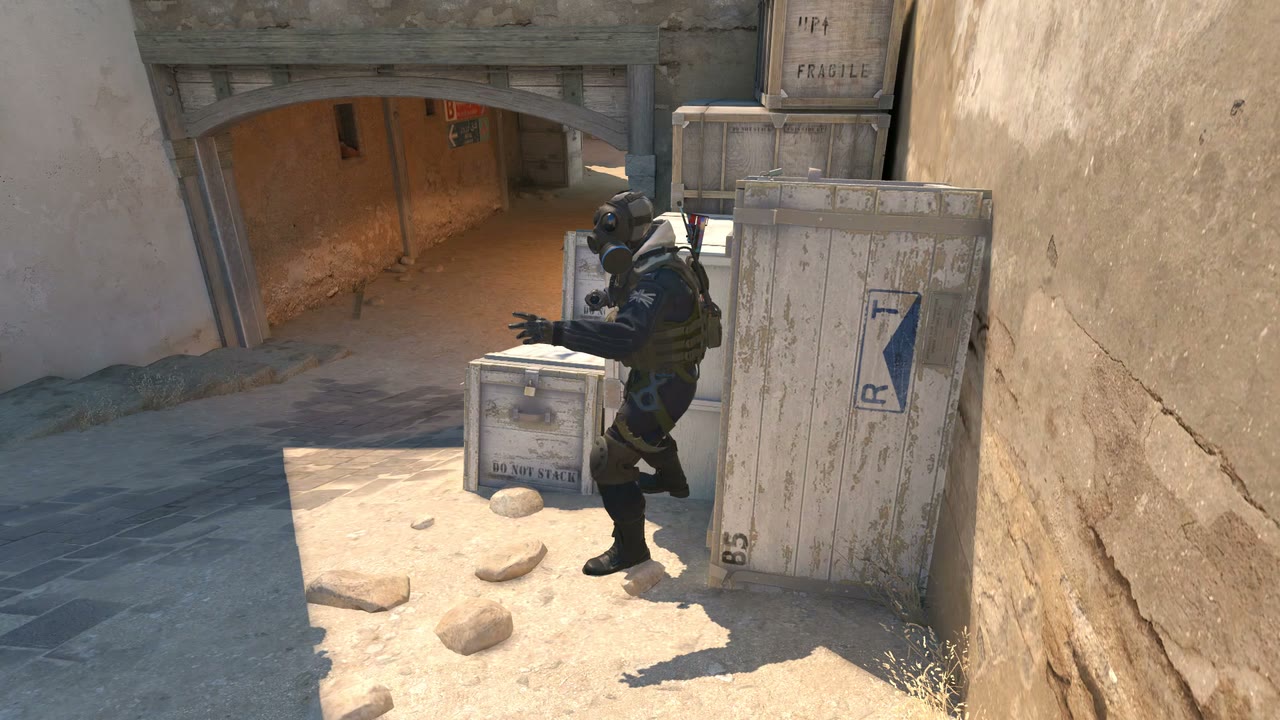Third-person view of the setup position
