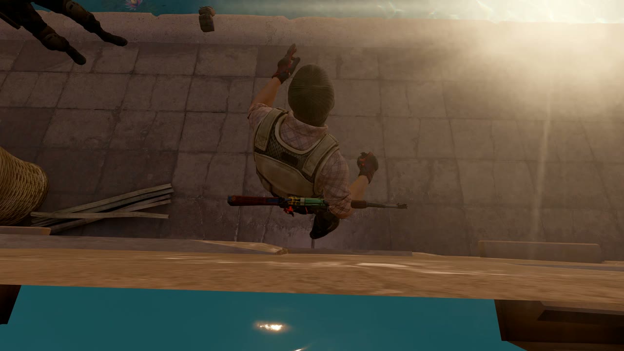 Third-person view of the setup position