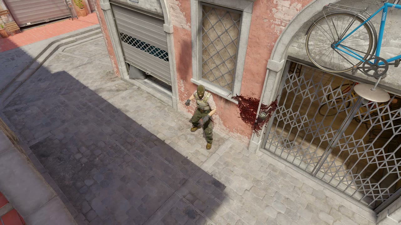 Third-person view of the setup position
