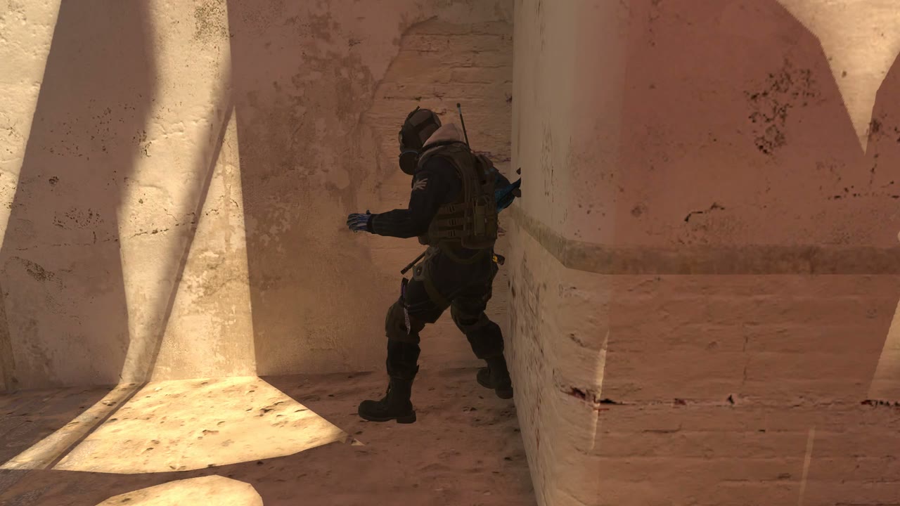 Third-person view of the setup position