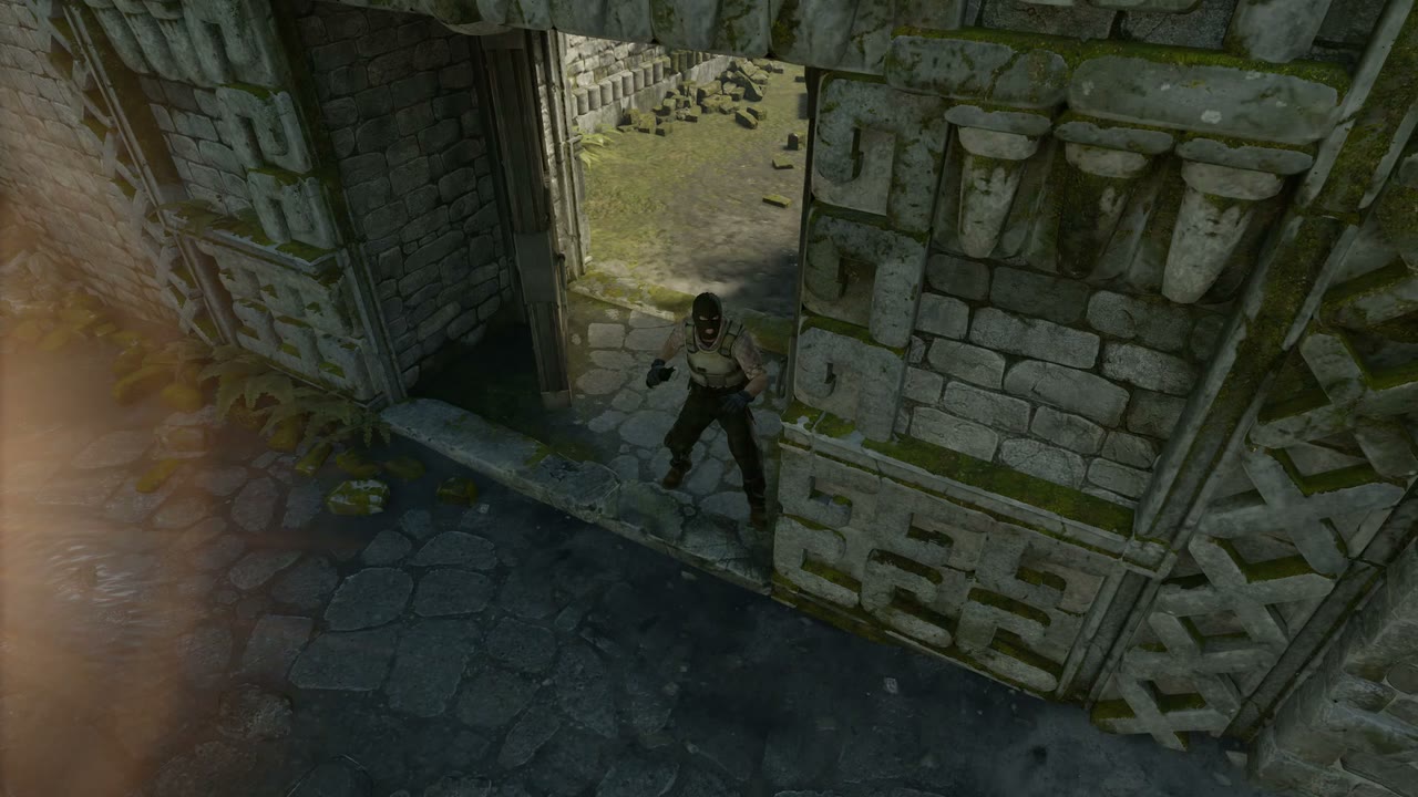 Third-person view of the setup position