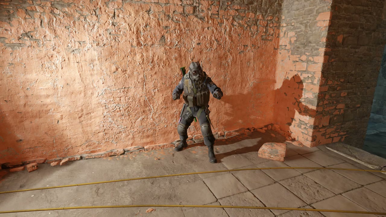 Third-person view of the setup position