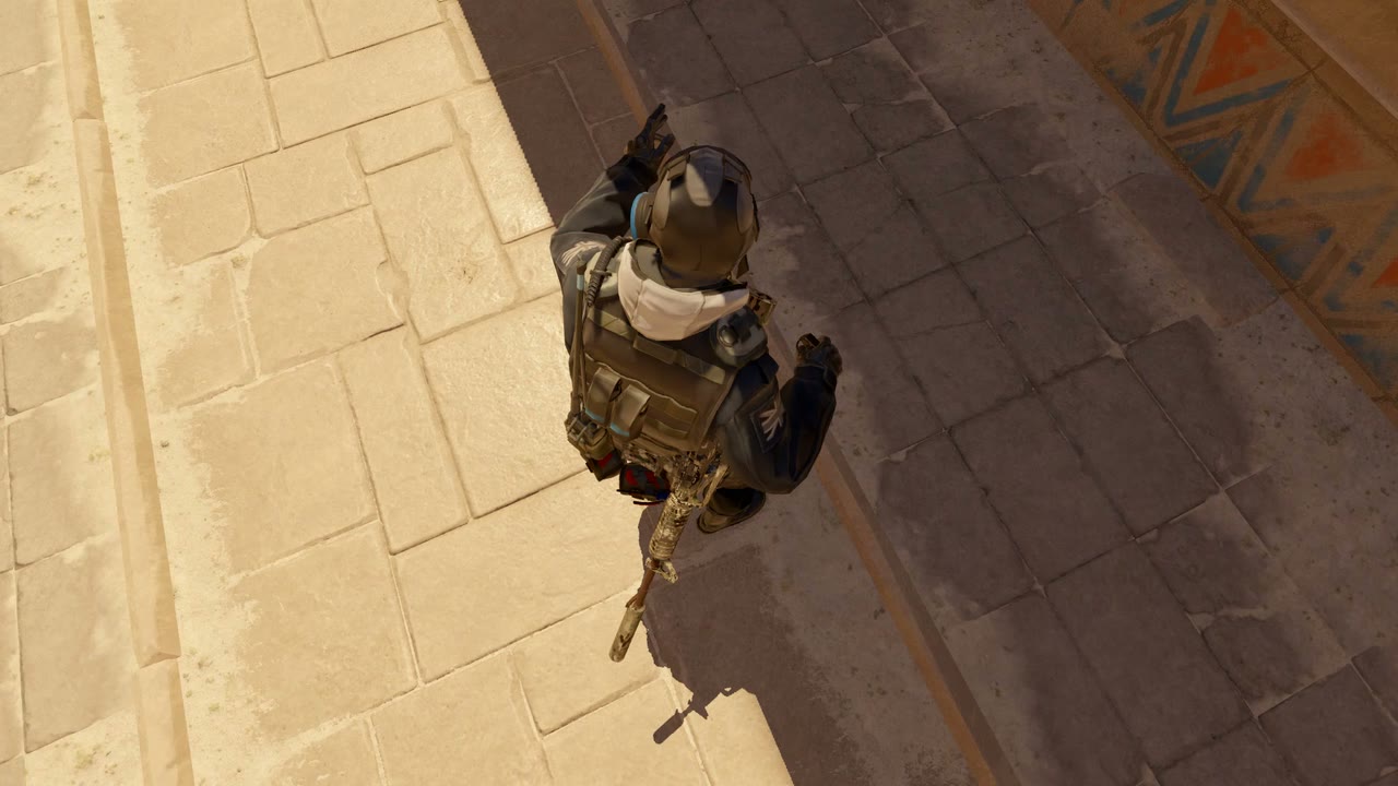 Third-person view of the setup position
