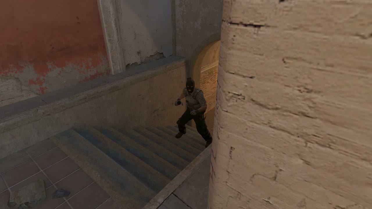 Third-person view of the setup position
