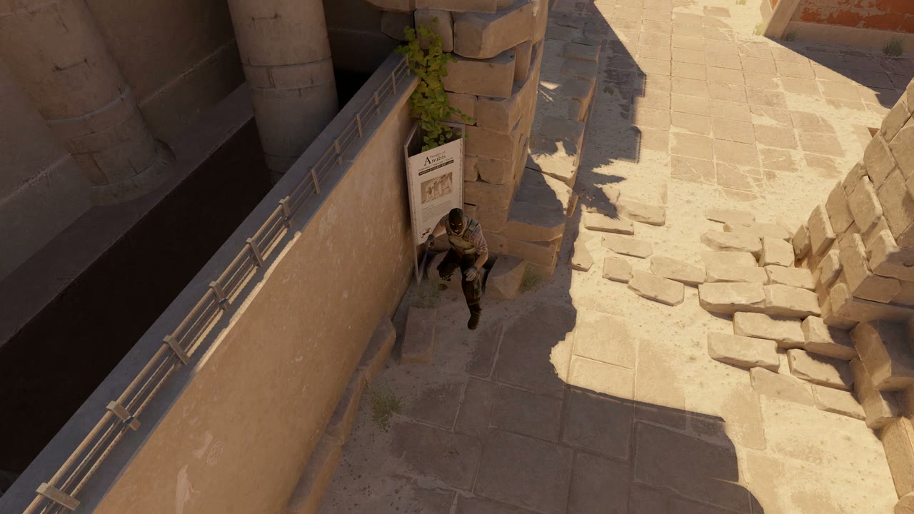 Third-person view of the setup position