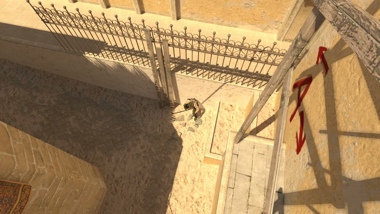 Third-person view of the setup position