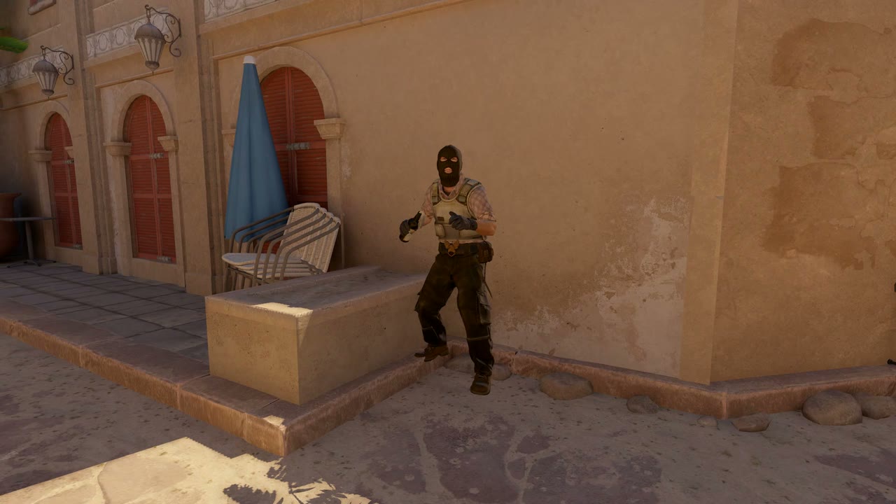 Third-person view of the setup position