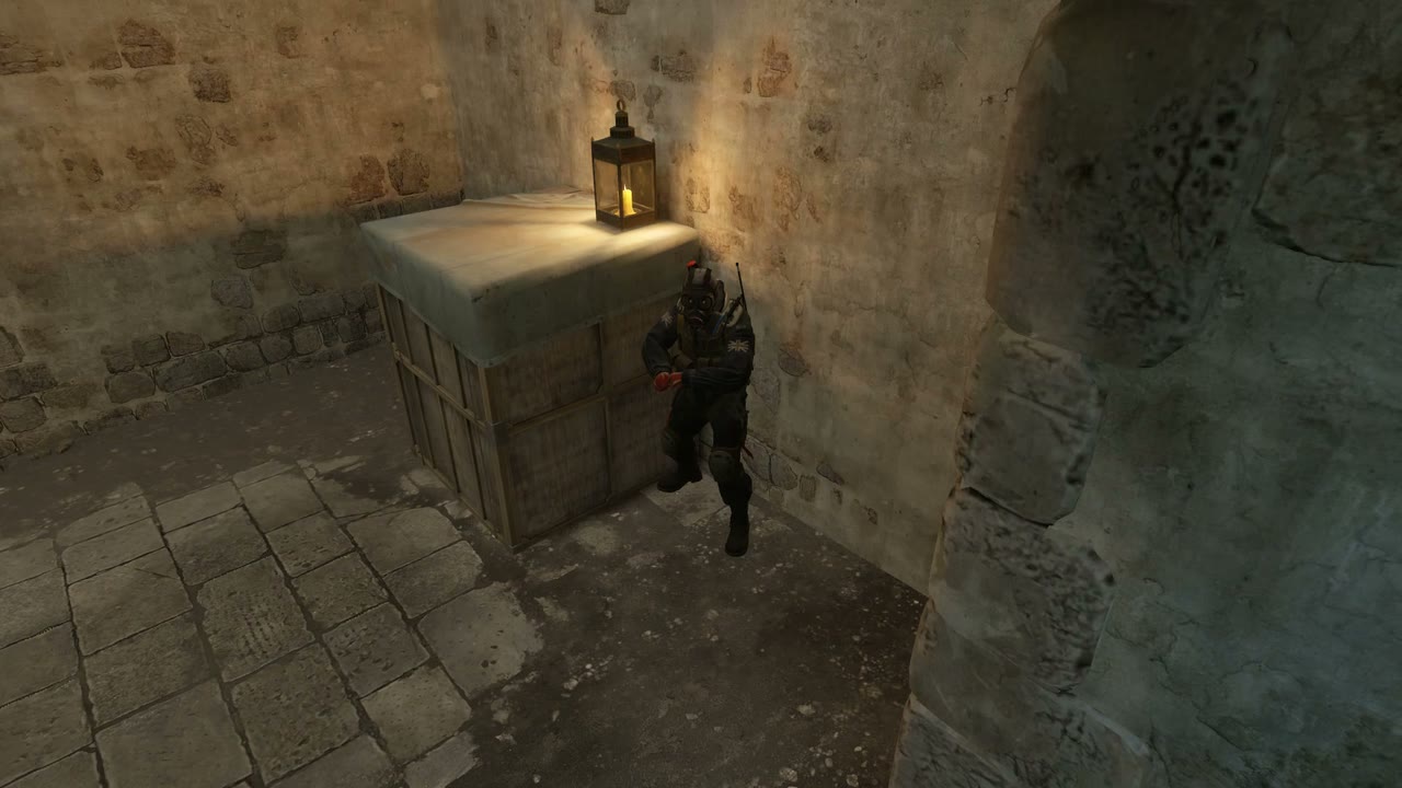 Third-person view of the setup position