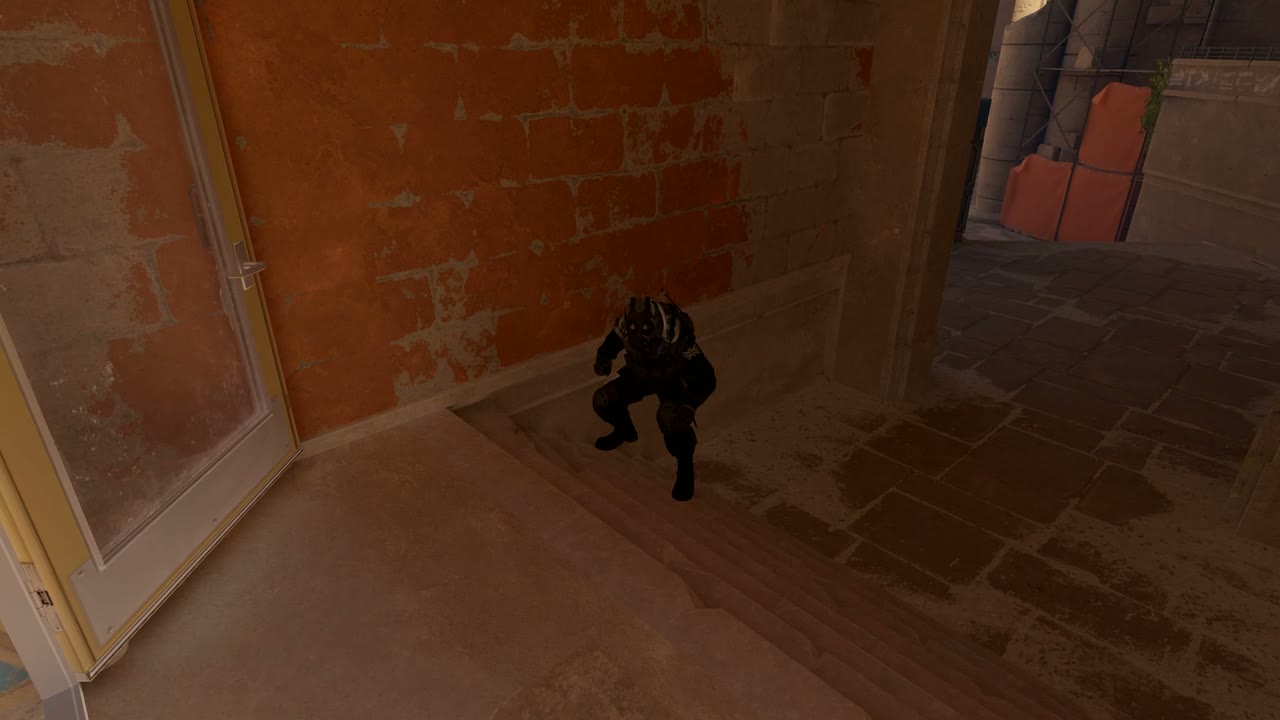 Third-person view of the setup position