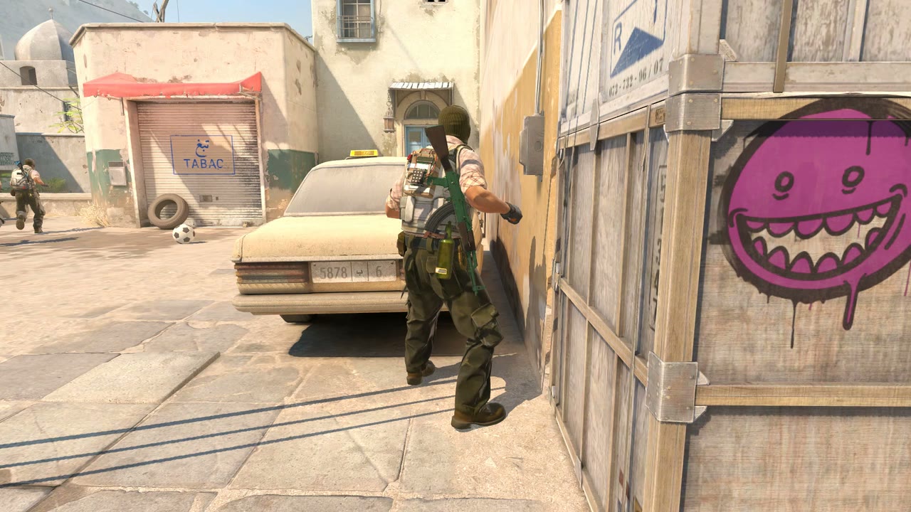 Third-person view of the setup position