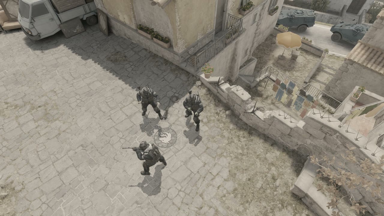 Third-person view of the setup position